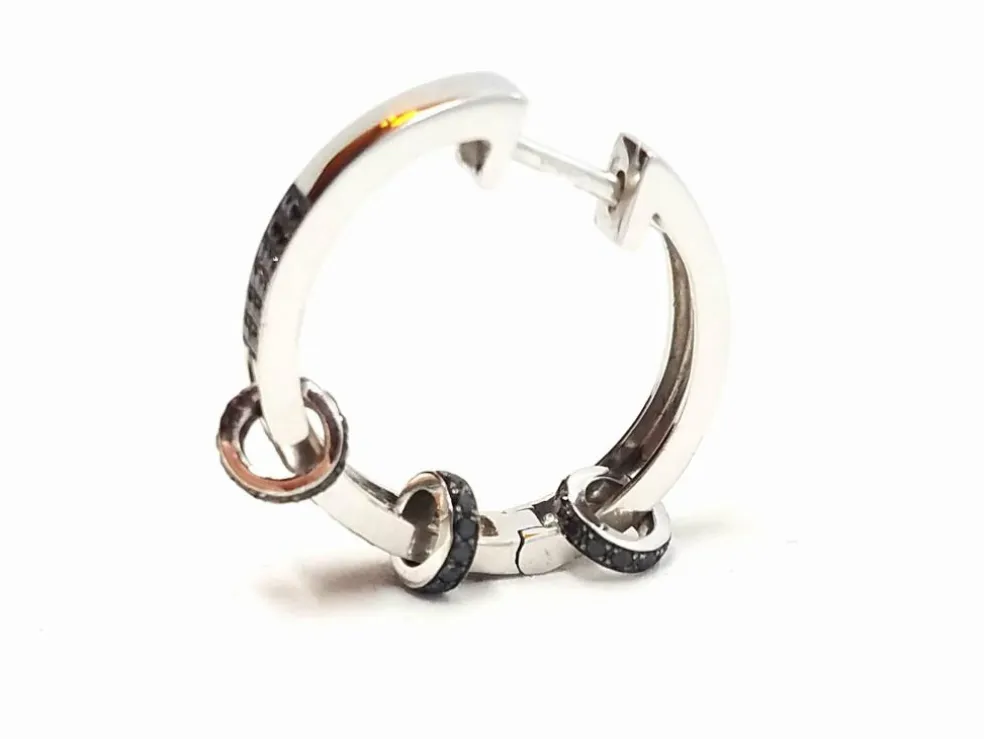 Asherali Knopfer Boucles d'oreilles Créoles Or blanc Diamant