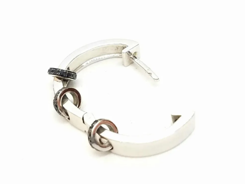 Asherali Knopfer Boucles d'oreilles Créoles Or blanc Diamant