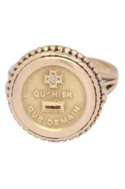 AUGIS - Bague médaille d'amour rubis et diamants