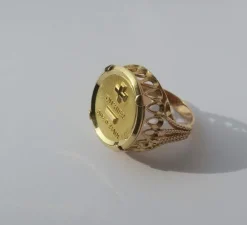 AUGIS - bague médaille d’amour en or jaune