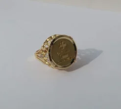 AUGIS - bague médaille d’amour en or jaune