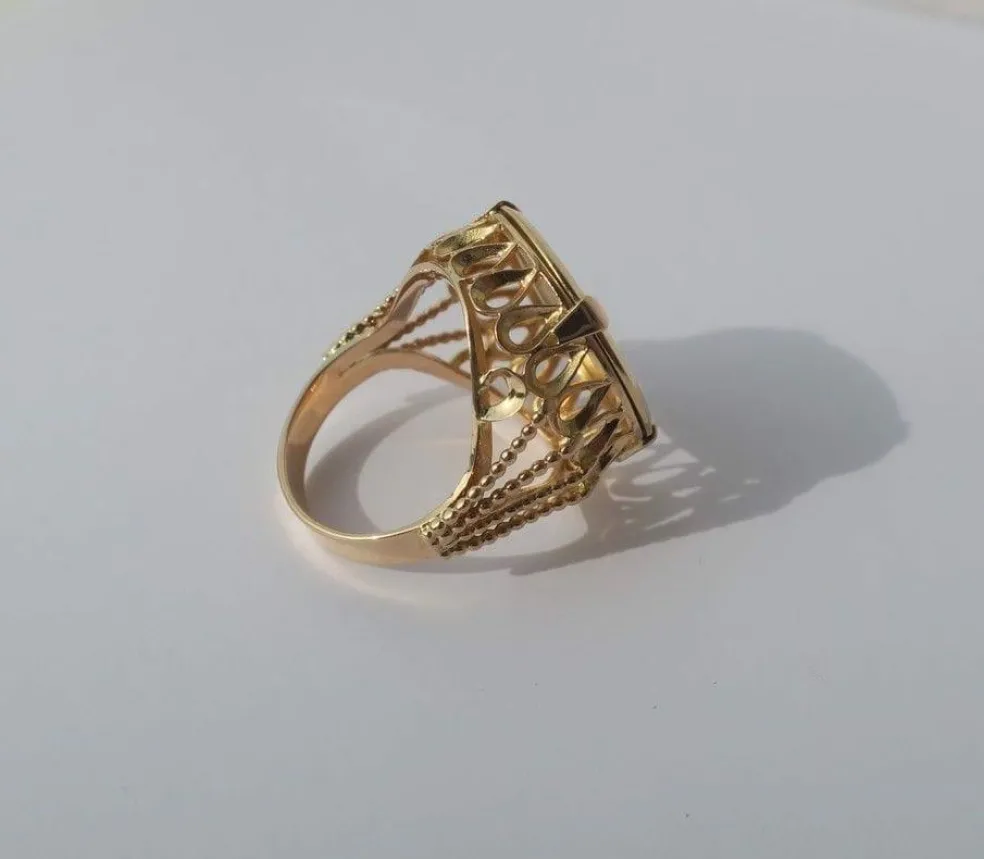AUGIS - bague médaille d’amour en or jaune
