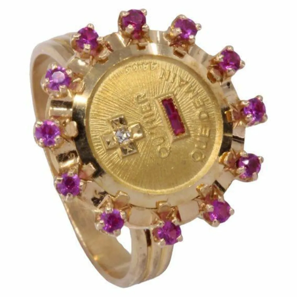 AUGIS - BAGUE MÉDAILLE D'AMOUR SAPHIRS DIAMANT