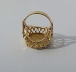AUGIS - bague médaille d’amour en or jaune
