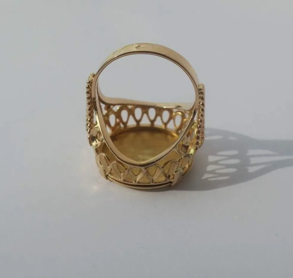AUGIS - bague médaille d’amour en or jaune