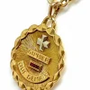 AUGIS - Chaîne et pendentif vintage en or, médaille d’amour