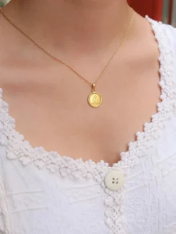 AUGIS - Médaille amour couronne de Laurier Plus qu'hier moins que demain or jaune