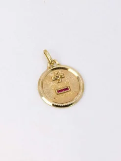 AUGIS - Médaille amour essentielle plus qu'hier moins que demain or jaune rubis