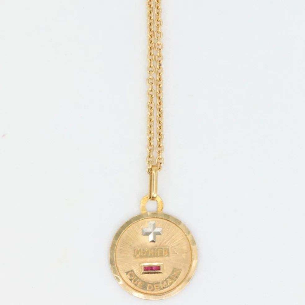 Augis - Médaille amour Or, Rubis synthétiques