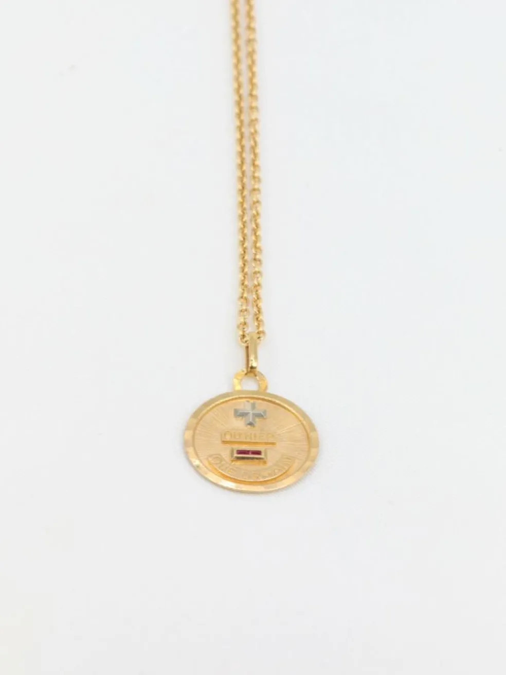 Augis - Médaille amour Or, Rubis synthétiques