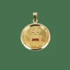 AUGIS - Médaille amour ronde or jaune diamant rubis