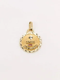 AUGIS - Médaille amour ronde Plus qu'hier moins que demain or jaune rubis