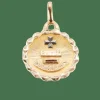 AUGIS - Médaille amour ronde Plus qu'hier moins que demain or jaune rubis motif ovale
