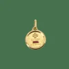 AUGIS - Médaille amour ronde or jaune diamant rubis