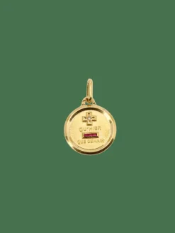 AUGIS - Médaille amour ronde or jaune diamant rubis