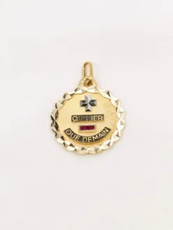 AUGIS - Médaille amour ronde or jaune rubis