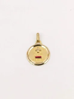 AUGIS - Médaille amour ronde or jaune diamant rubis