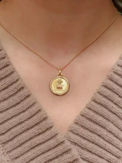 AUGIS - Médaille amour ronde or jaune diamant rubis
