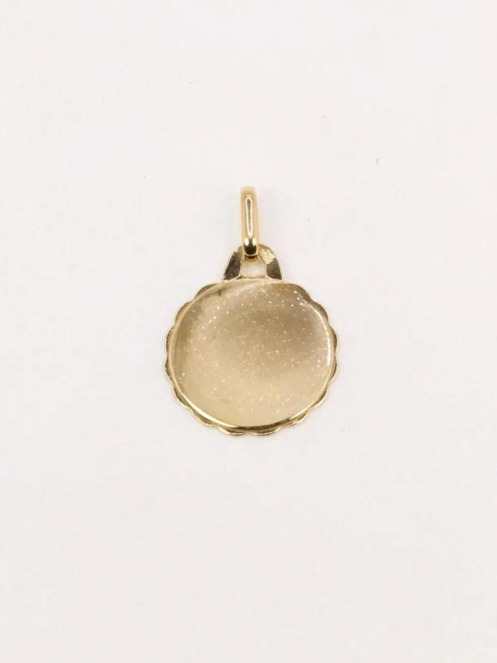 AUGIS - Médaille amour ronde Plus qu'hier moins que demain or jaune rubis