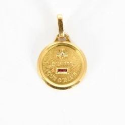 AUGIS - Médaille d'amour - or jaune, diamant et rubis de synthyèse