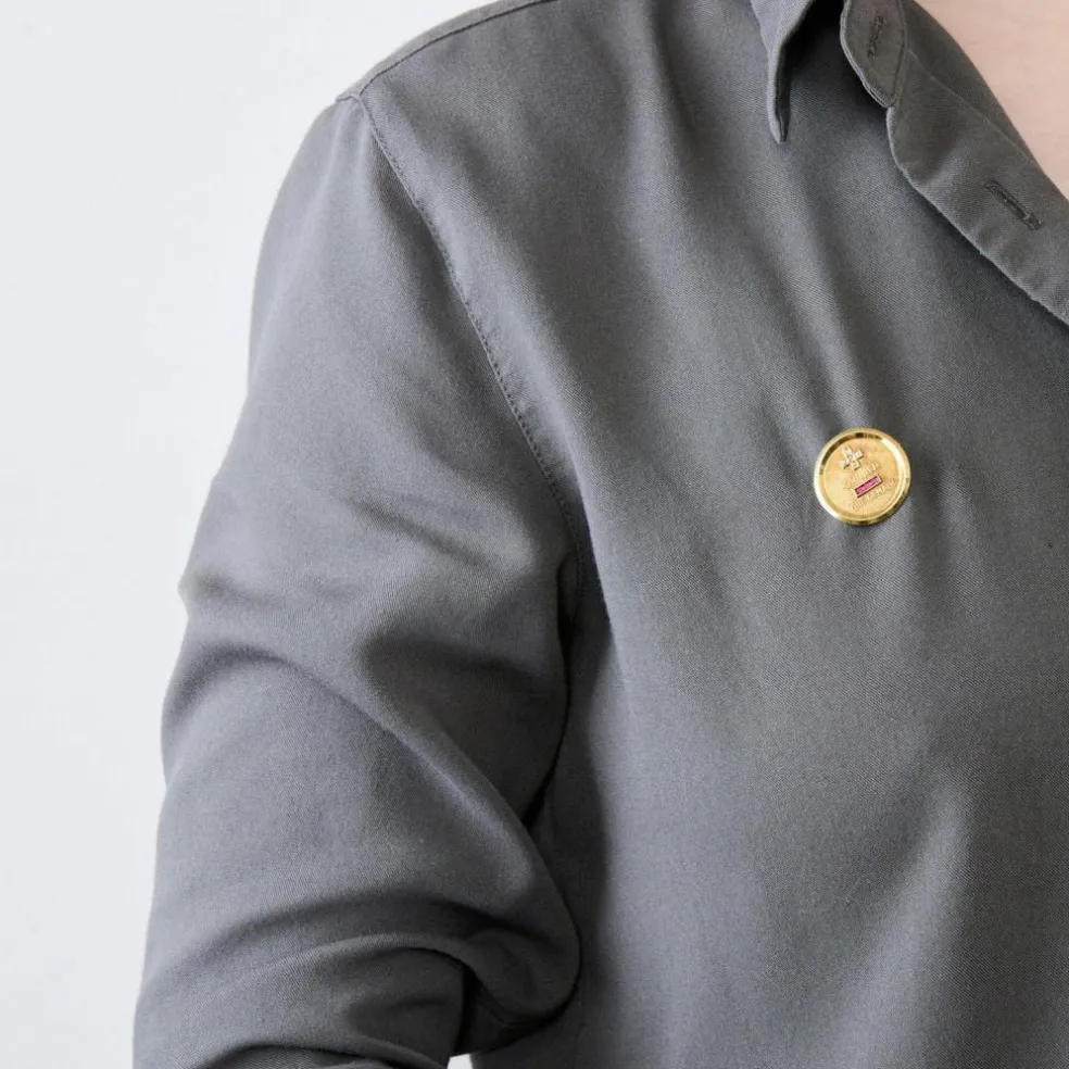 AUGIS - Médaille d'amour - or jaune et rubis de synthèse