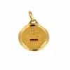 AUGIS - Médaille d'amour - Pendentif or jaune, diamant et rubis de synthèse