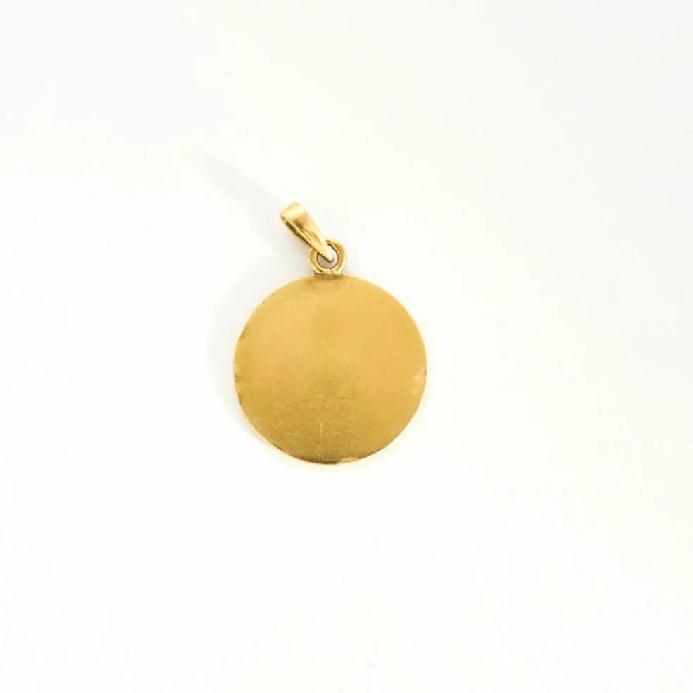 AUGIS - Médaille d'Amour - Pendentif or jaune, diamants et rubis de sythèse