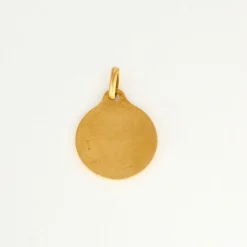 AUGIS - Médaille d'amour - Pendentif en or jaune diamant et rubis synthétiques
