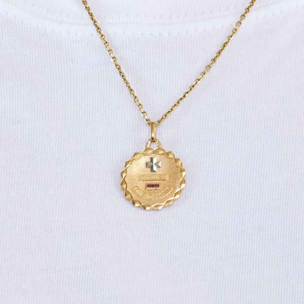 AUGIS - Médaille d’amour en or jaune et gris