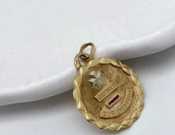 AUGIS - Médaille d'amour or jaune bordure torsadée