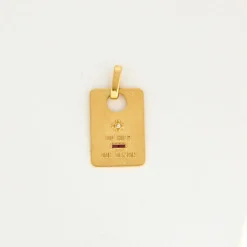 AUGIS - Médaille d'Amour pendentif or jaune, diamant et rubis synthétiques