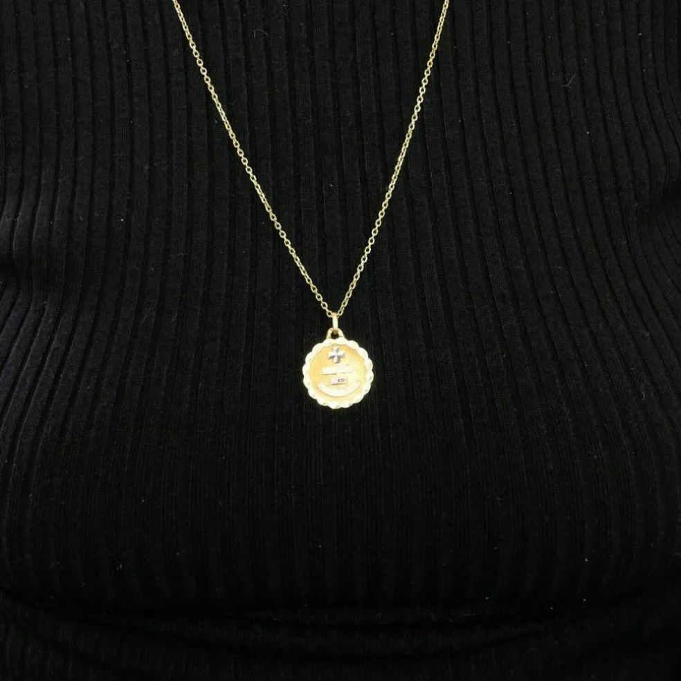 AUGIS - Médaille d'amour ronde or jaune rubis