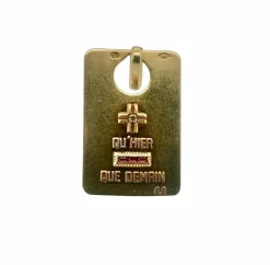 AUGIS - Médaille pendentif or jaune, diamant, rubis