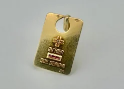 AUGIS - Médaille pendentif or jaune, diamant, rubis