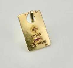 AUGIS - Médaille pendentif or jaune, diamant, rubis