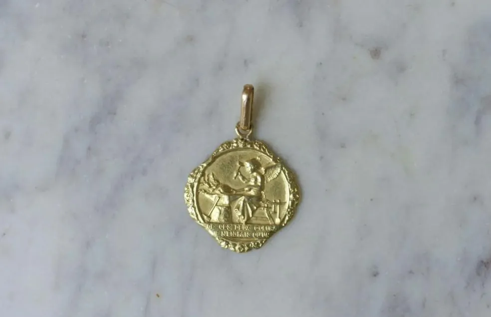AUGIS - Médaille Religieuse d'Amour Ange Or Jaune