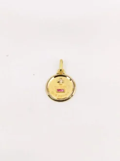 AUGIS - Mini Médaille amour or jaune diamant rubis