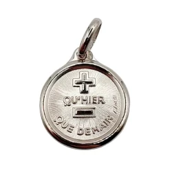 AUGIS - Pendentif médaille d'amour or blanc "+ qu'hier - que demain" - L'Originale Mini
