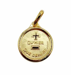 AUGIS - Pendentif médaille d'amour or "+ qu'hier - que demain" - L'Originale Mini