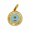 AUGIS - Pendentif médaille d'amour or jaune - L'Élégante Bleue ciel