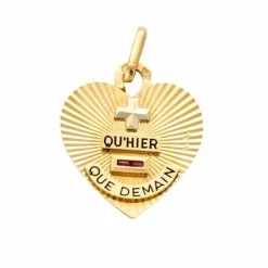 AUGIS - Pendentif Médaille sentimentale en or jaune