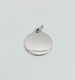 AUGIS - Pendentif médaille d'amour or blanc "+ qu'hier - que demain" L'Originale
