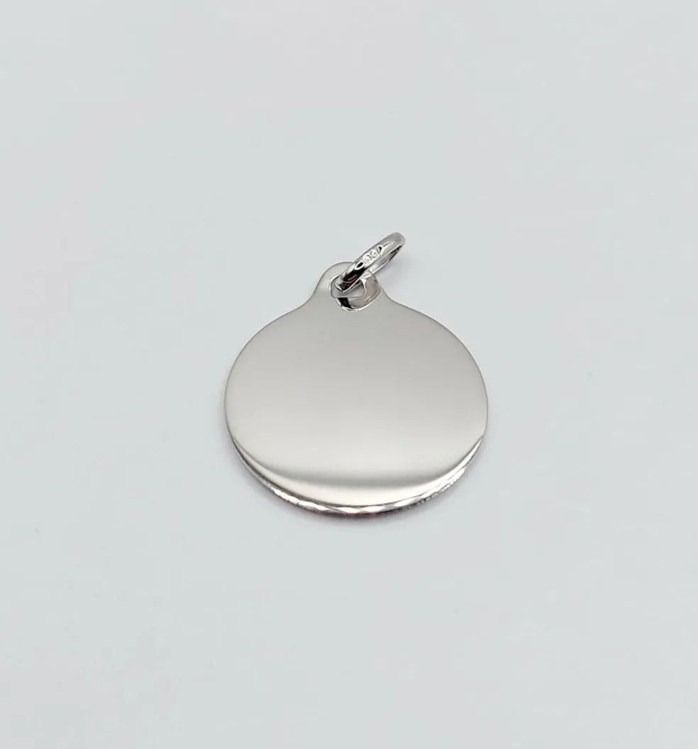AUGIS - Pendentif médaille d'amour or blanc "+ qu'hier - que demain" L'Originale