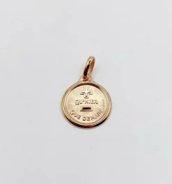 AUGIS - Pendentif médaille d'amour or rose "+ qu'hier - que demain"- L'Originale Mini