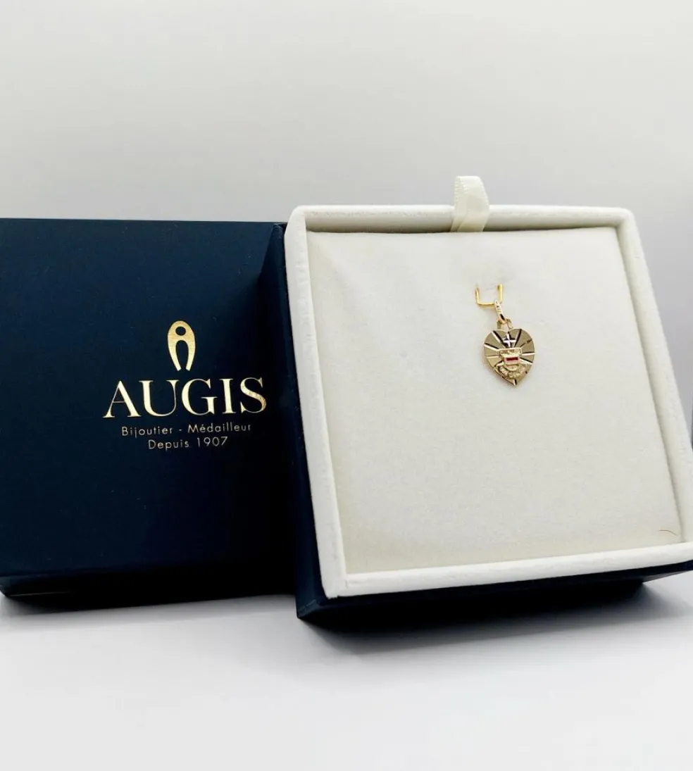AUGIS - Pendentif médaille d'amour or "+ qu'hier - que demain" - L'Intemporelle