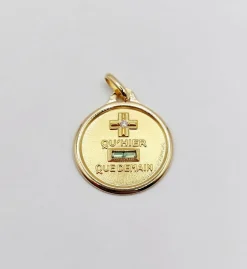 AUGIS - Pendentif médaille d'amour or "+ qu'hier - que demain" - L'Essentielle verte
