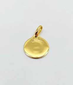 AUGIS - Pendentif médaille d'amour or jaune - L'Élégante Bleue ciel