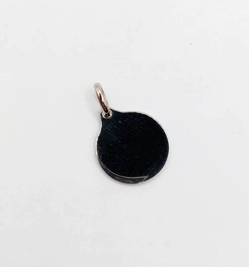 AUGIS - Pendentif médaille d'amour or blanc "+ qu'hier - que demain" - L'Originale Mini