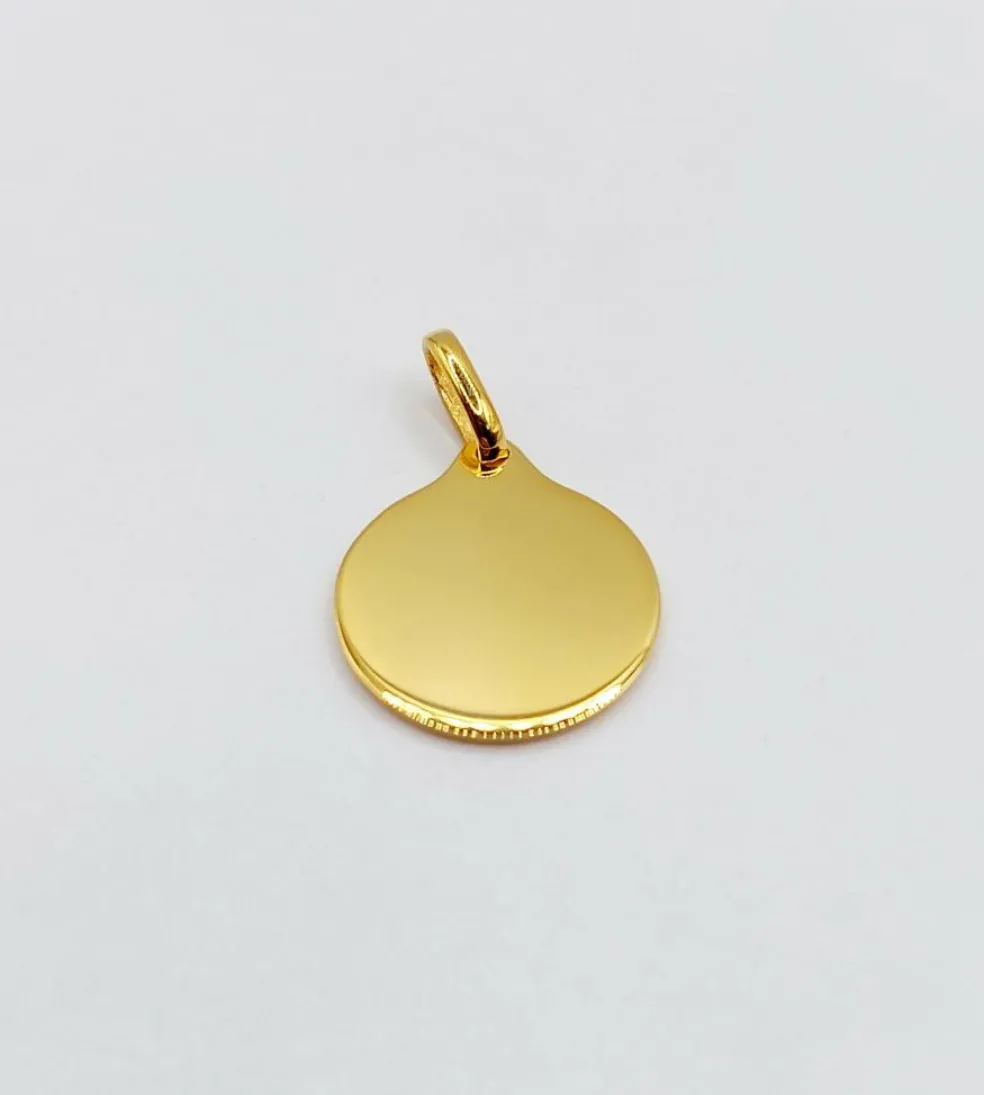 AUGIS - Pendentif médaille d'amour or jaune - L'Élégante Bleue Foncée
