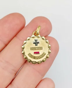 AUGIS - Pendentif médaille d'amour or rose rubis : 